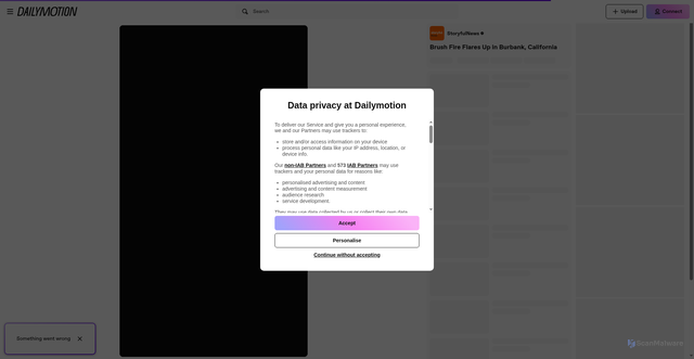 Security scan screenshot of https://www-ix7-migration.dailymotion.com/video/x67b1p2