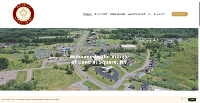 Security scan screenshot of https://www.villageofcentralsquare.org/