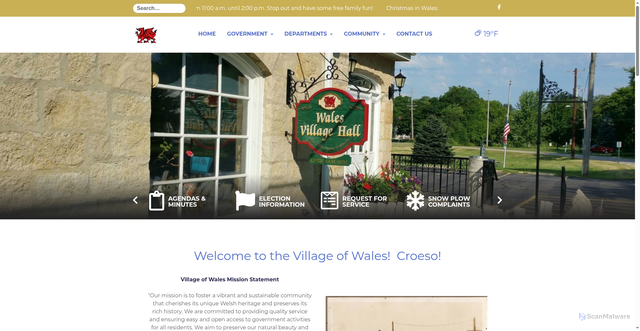 Security scan screenshot of https://villageofwales.gov/