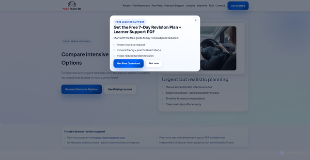 Security scan screenshot of https://passfasteruk.co.uk/intensive-courses