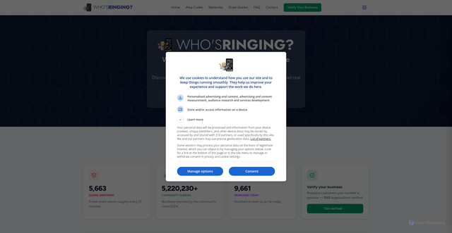 Security scan screenshot of https://whosringing.co.uk