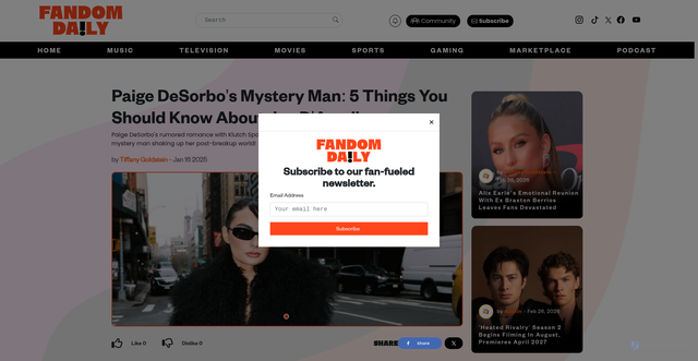 Security scan screenshot of https://fandomdaily.com/blog/paige-desorbos-mystery-man-5-things-you-should-know-about-joe-damelio