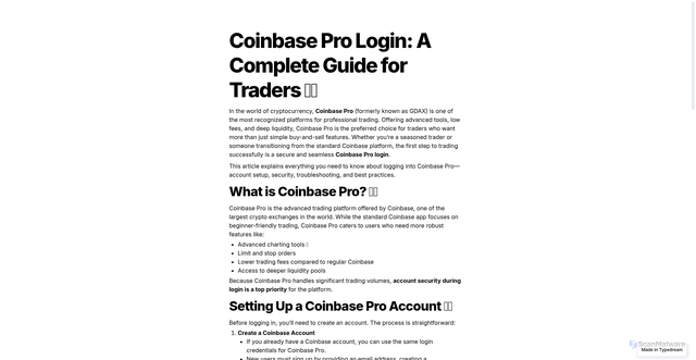 Security scan screenshot of https://eng-coinbasepro-us.typedream.app/