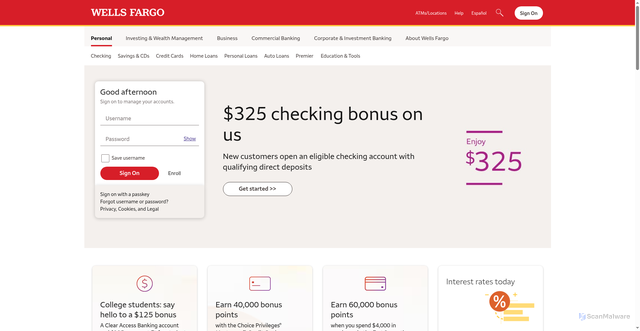 Security scan screenshot of static.wellsfargo.com