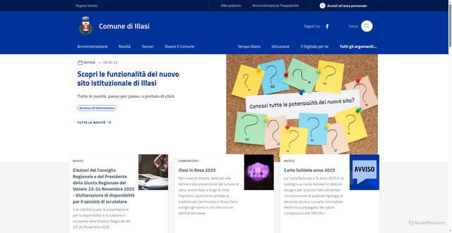 Security scan screenshot of https://www.comune.illasi.vr.it/
