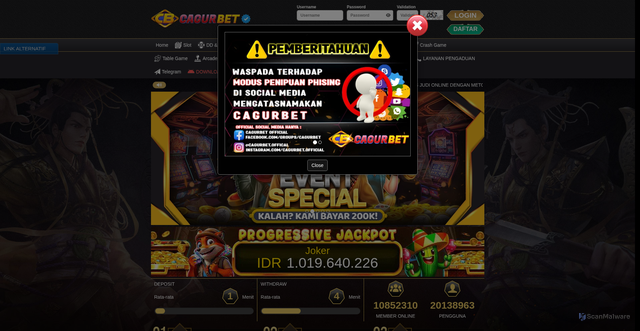 Security scan screenshot of http://cagurbetkyu.icu/