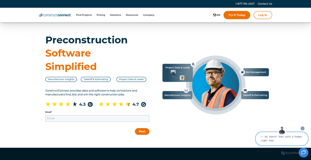 Security scan screenshot of https://www.constructconnect.com/
