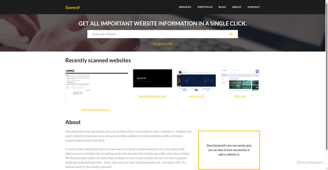 Security scan screenshot of https://data.danetsoft.com