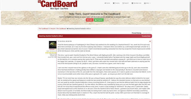 Security scan screenshot of https://thecardboard.org/board/thread-12872-nextoldest.html