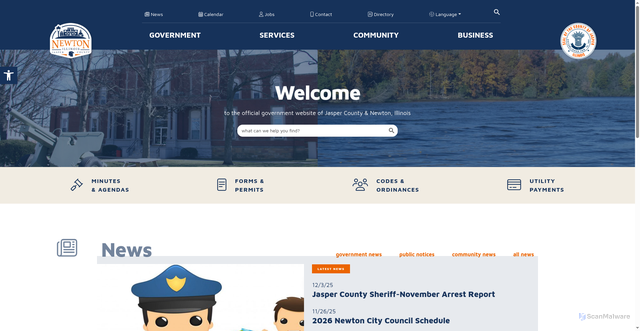 Security scan screenshot of https://jaspercountyillinois.gov/