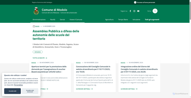 Security scan screenshot of https://www.comune.modolo.or.it/