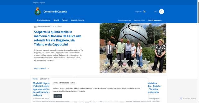 Security scan screenshot of https://www.comune.caserta.it