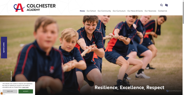 Security scan screenshot of https://www.colchesteracademy.org.uk/