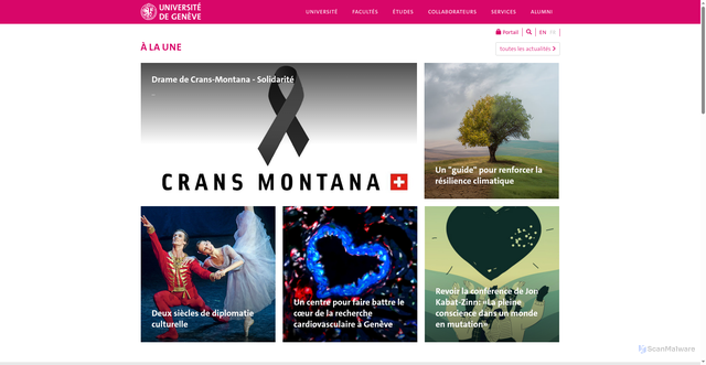 Security scan screenshot of https://unige.ch