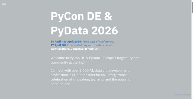 Security scan screenshot of https://de.pycon.org
