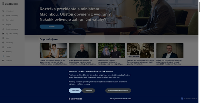 Security scan screenshot of https://mujrozhlas.cz