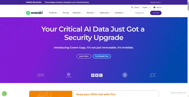 Security scan screenshot of https://s3.ca-central-1.wasabisys.com