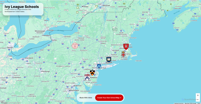 Security scan screenshot of https://www.atlist.com/showcase/ivy-league-schools