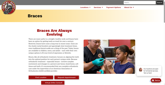 Security scan screenshot of https://dentaldepot.net/services/orthodontics/braces/
