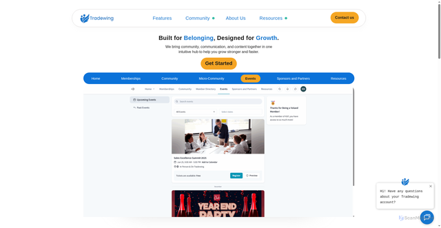 Security scan screenshot of https://tradewing.com