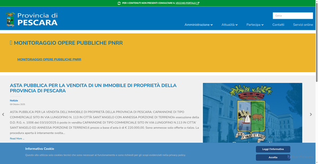 Security scan screenshot of https://www.provincia.pescara.it/