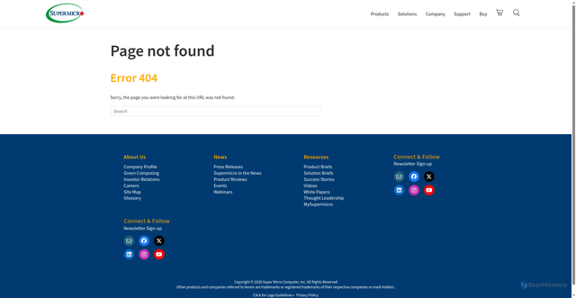 Security scan screenshot of https://marketing-email.supermicro.com