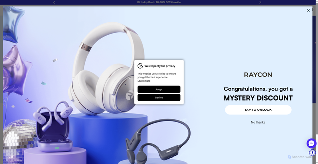 Security scan screenshot of https://rayconglobal.com