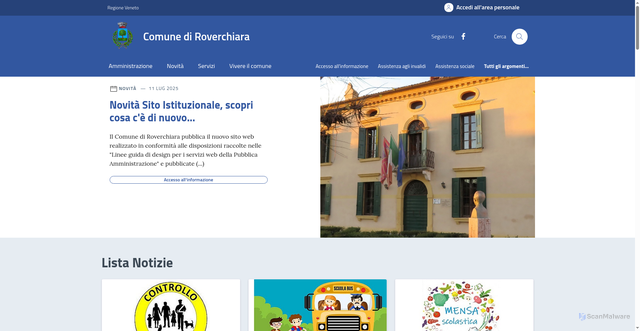 Security scan screenshot of https://www.comune.roverchiara.vr.it