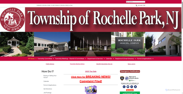 Security scan screenshot of https://rochelleparknj.gov/