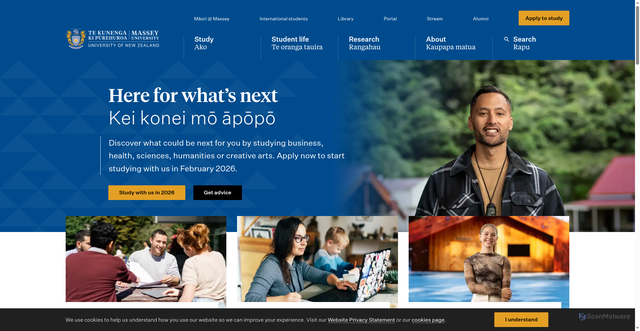 Security scan screenshot of https://www.massey.ac.nz/