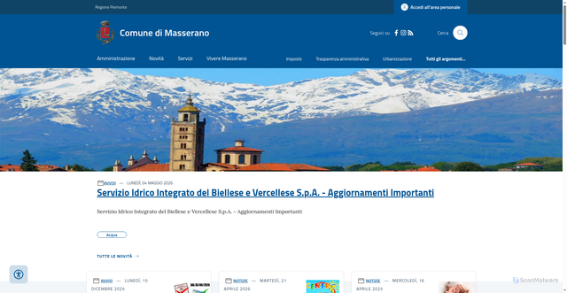 Security scan screenshot of https://comune.masserano.bi.it