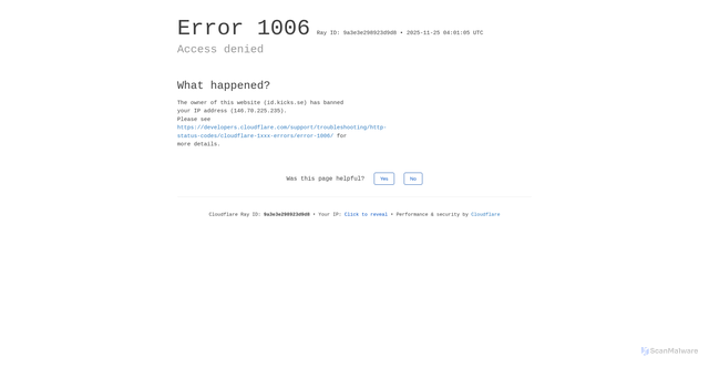 Security scan screenshot of https://id.kicks.se/