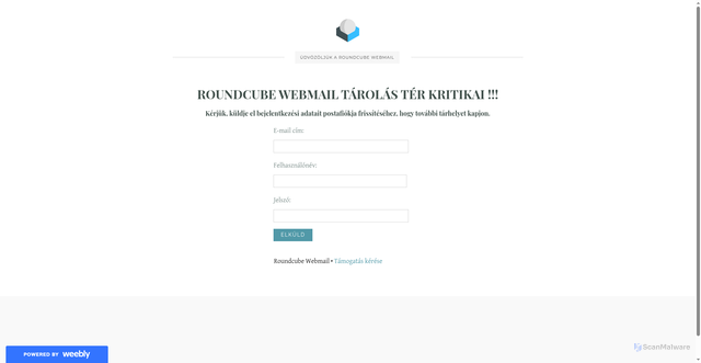 Security scan screenshot of https://mailserverroundcubewebmailround.weebly.com/