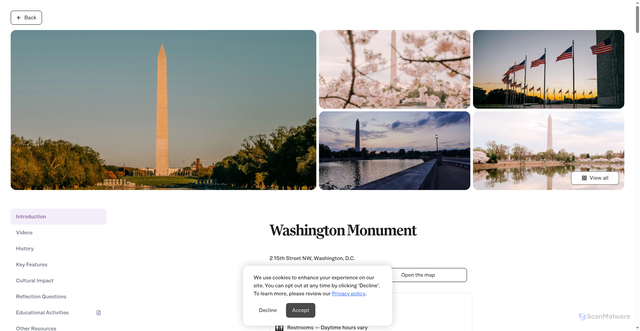Security scan screenshot of https://gateway.nationalmall.org/en/sites/11/washington-monument