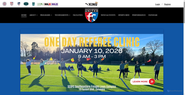 Security scan screenshot of https://www.southcarolinaunitedfc.com/