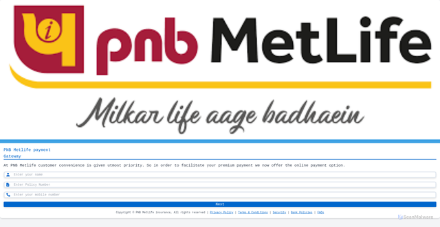 Security scan screenshot of https://pnb-metlife-insurance-india-ltds-vid15lb2um.edgeone.app/