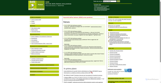 Security scan screenshot of https://www.sds.prato.it/home577.html