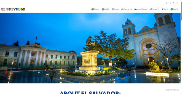 Security scan screenshot of https://elsalvador.travel/about-el-salvador/en/