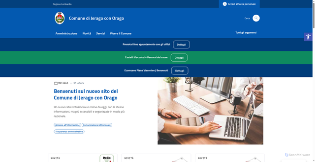 Security scan screenshot of https://comune.jeragoconorago.va.it/