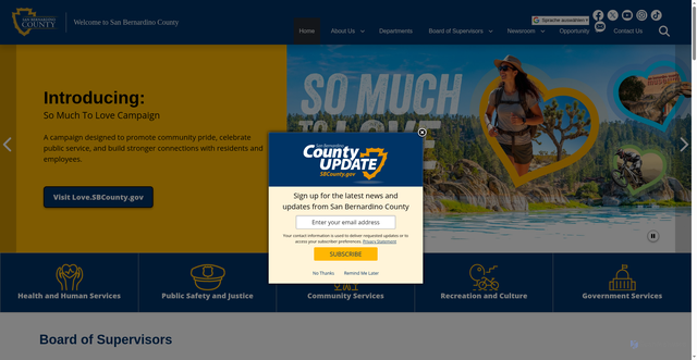 Security scan screenshot of https://main.sbcounty.gov/