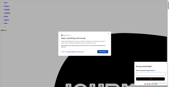Security scan screenshot of https://jaysjournal.com/john-schneider-masterfully-crafts-together-bullpen-game-blue-jays-eliminate-yankees-01k73mdn7xa9