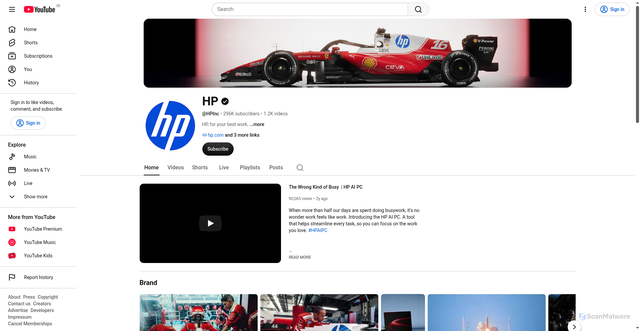 Security scan screenshot of https://consent.youtube.com/m?continue=https%3A%2F%2Fwww.youtube.com%2Fuser%2FHPComputers%3Fjumpid%3Dem_SE_SV_BSL_SE_4710321_20261023%26utm_medium%3Demail%26utm_source%3DBSL%26utm_campaign%3DSE_4710321_20261023%26utm_id%3Dpixel_email_for_all_countries%26utm_content%3DCONS%26cbrd%3D1&gl=DE&m=0&pc=yt&cm=2&hl=de&src=1