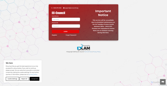 Security scan screenshot of https://www.eccexam.com/
