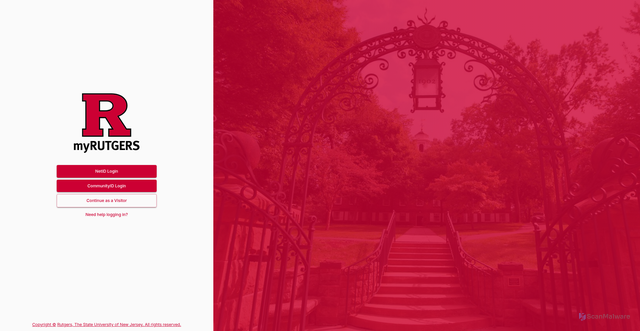 Security scan screenshot of https://my.rutgers.edu