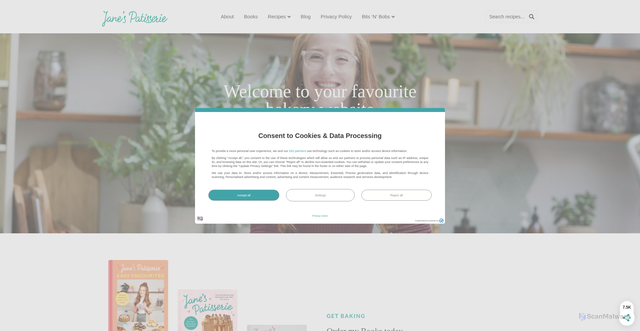 Security scan screenshot of https://www.janespatisserie.com