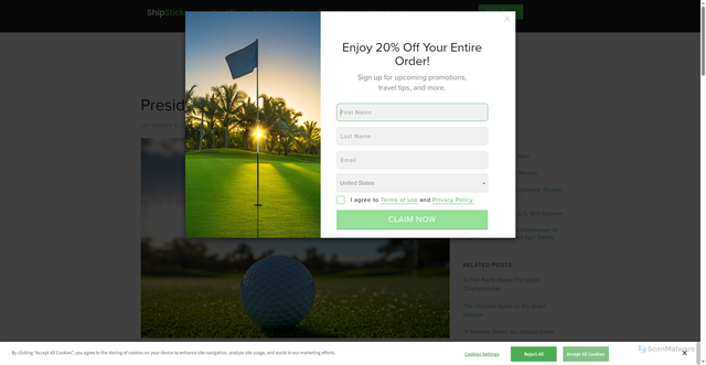Security scan screenshot of https://www.shipsticks.com/blog/presidents-cup/