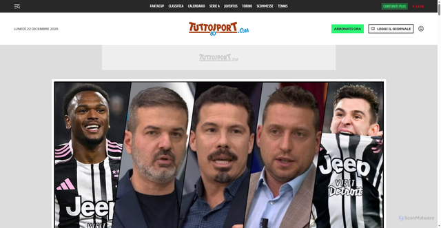 Security scan screenshot of https://tuttosport.com