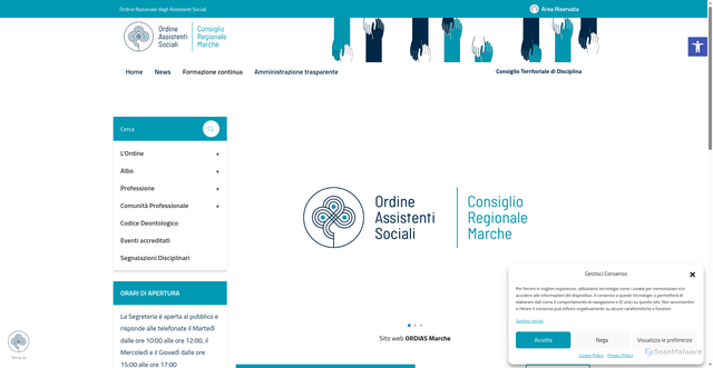 Security scan screenshot of https://ordias.marche.it/