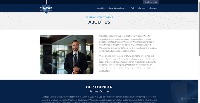 Security scan screenshot of https://strategicsecurity1.com/about-us/