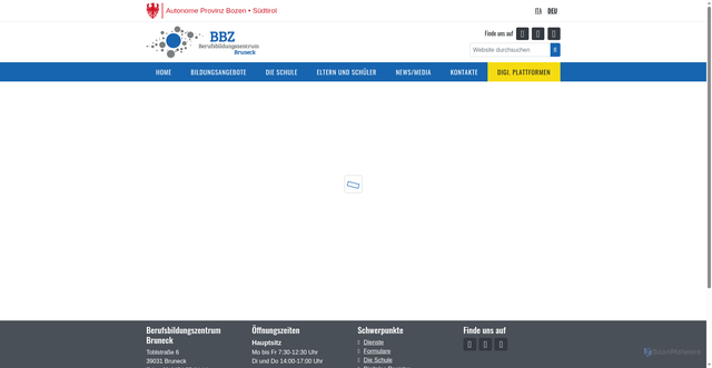 Security scan screenshot of https://www.bruneck.berufsschule.it/